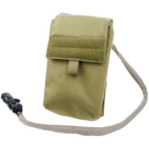 AMA 500D Nylon 27 ounce Hydration Pouch w/ MOLLE Attachment - KHAKI