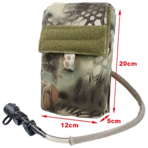 AMA 500D Nylon 27 oz Tactical Hydration Pouch w/ MOLLE Attachment - MAD