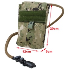 AMA 500D Nylon 27 oz Hydration Pouch w/ MOLLE Straps - WOODLAND DIGITAL