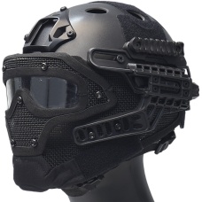 G-Force G4 System Nylon BUMP Helmet Mask w/ Goggles - BLACK