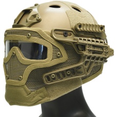 G-Force G4 System Nylon BUMP Helmet Mask w/ Goggles - TAN