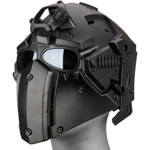 WoSport Tactical Helmet w/ NVG Shroud & Transfer Base - BLACK