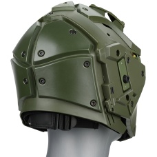 WoSport Tactical Helmet w/ NVG Shroud & Transfer Base - GREEN