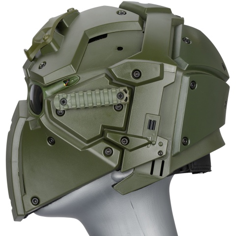 Sentinel Gears Tactical Helmet w/ NVG Shroud & Transfer Base - GREEN