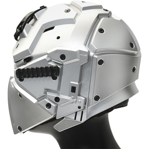 WoSport Tactical Helmet w/ NVG Shroud & Transfer Base - SILVER