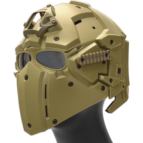 WoSport Tactical Helmet w/ NVG Shroud & Transfer Base - TAN