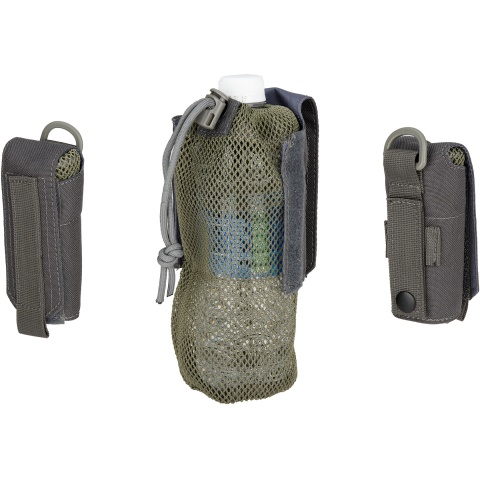 G-Force Tactical 1000D Nylon Folding Water Bottle Bag II - GRAY