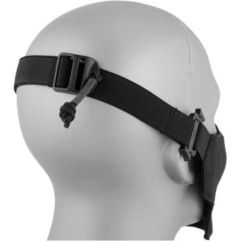 AMA Nylon PDW Mesh Mercenary Airsoft Half Mask - BLACK