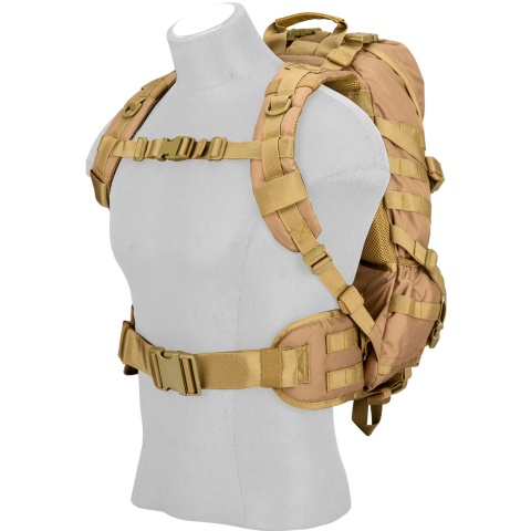 Lancer Tactical 600D EDC FAST Airsoft MOLLE Backpack - KHAKI