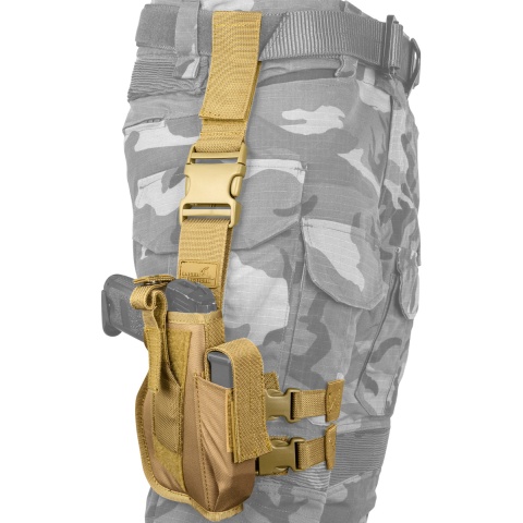 Lancer Tactical Airsoft Nylon Drop Leg Holster - KHAKI