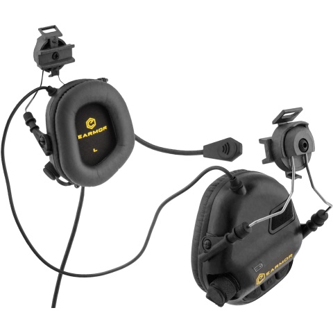 Earmor M32H Tactical Earmuffs for FAST MT Helmets - BLACK