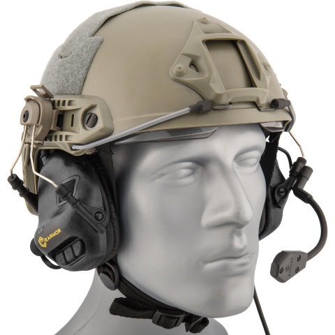 Earmor M32H Tactical Earmuffs for FAST MT Helmets - BLACK