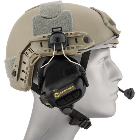 Earmor M32H Tactical Earmuffs for FAST MT Helmets - BLACK