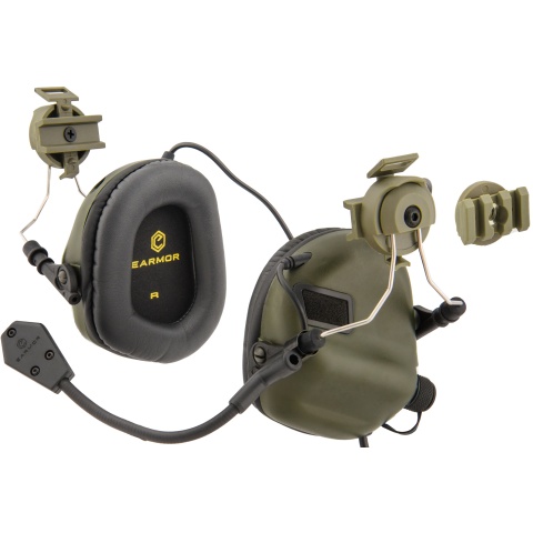 Earmor M32H Tactical Earmuffs for FAST MT Helmets - FOLIAGE GREEN