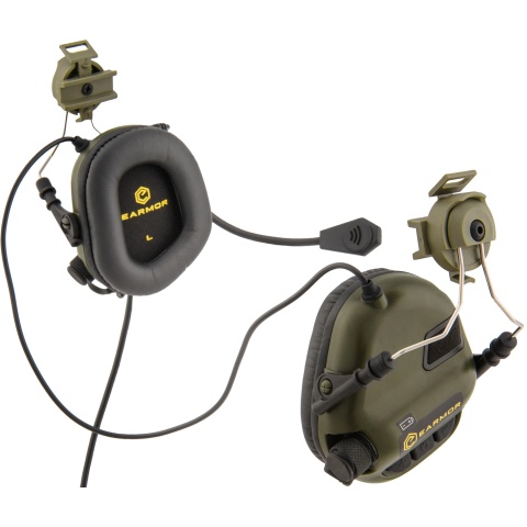 Earmor M32H Tactical Earmuffs for FAST MT Helmets - FOLIAGE GREEN
