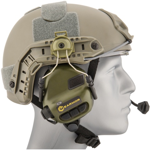 Earmor M32H Tactical Earmuffs for FAST MT Helmets - FOLIAGE GREEN