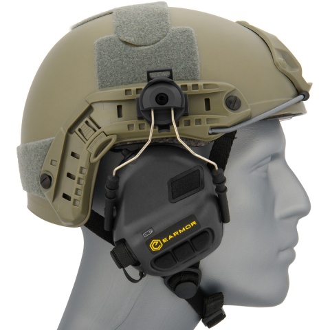 Earmor Tactical Noise Reduction Headset For Fast MT Helmets - BLACK