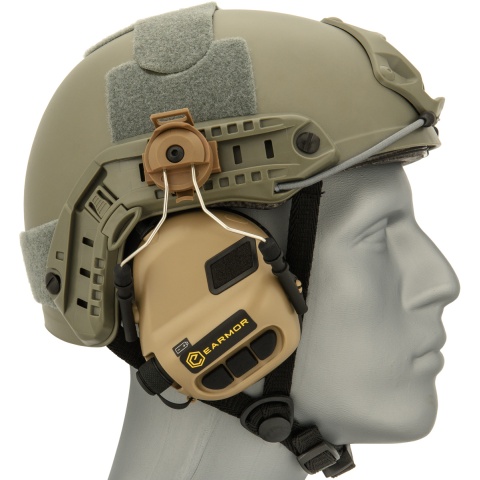 Earmor Tactical Noise Reduction Headset For Fast MT Helmets  - DARK EARTH