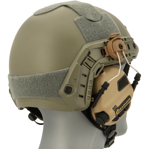 Earmor Tactical Noise Reduction Headset For Fast MT Helmets  - DARK EARTH