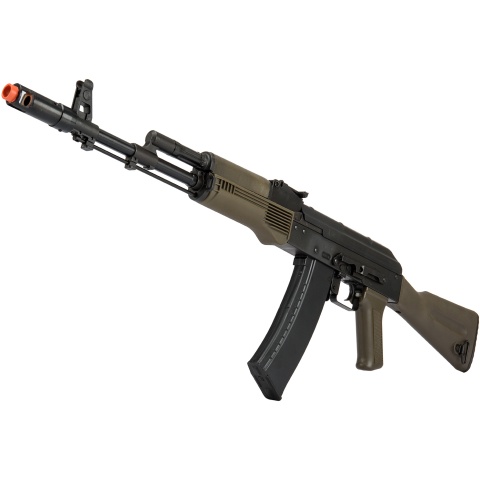 LCT Full Steel AK74M Airsoft AEG Rifle - BLACK/OLIVE DRAB GREEN
