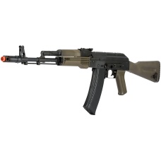 LCT Full Steel AK74M Airsoft AEG Rifle - BLACK/OLIVE DRAB GREEN