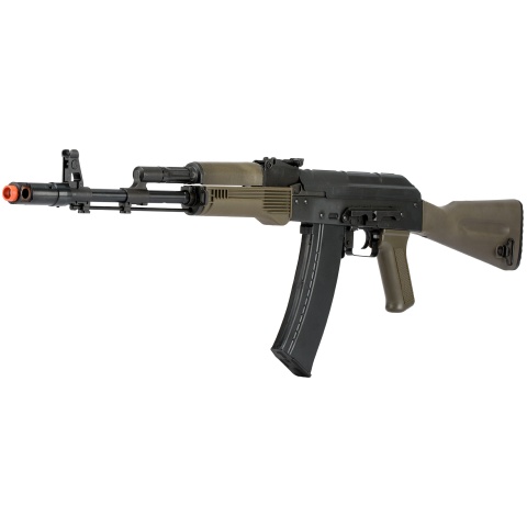 LCT Full Steel AK74M Airsoft AEG Rifle - BLACK/OLIVE DRAB GREEN