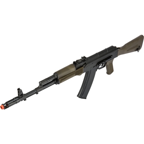 LCT Full Steel AK74M Airsoft AEG Rifle - BLACK/OLIVE DRAB GREEN