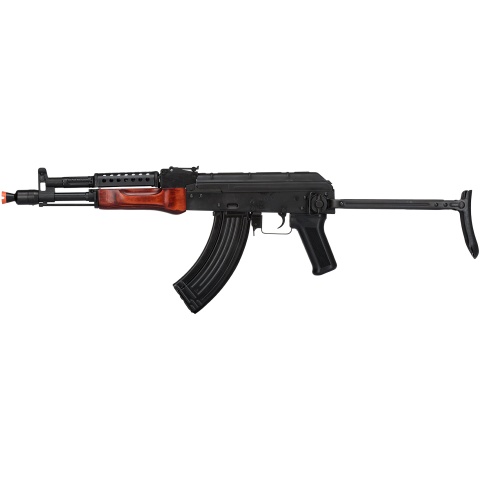 LCT Airsoft Steel MG-MS AEG Rifle w/ Folding Stock - BLACK/WOOD