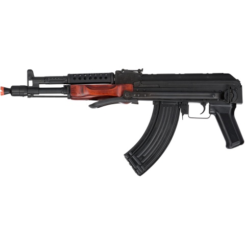 LCT Airsoft Steel MG-MS AEG Rifle w/ Folding Stock - BLACK/WOOD