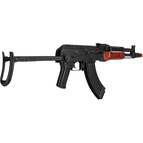 LCT Airsoft Steel MG-MS AEG Rifle w/ Folding Stock - BLACK/WOOD