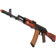 LCT Full Steel AK74 Airsoft AEG Rifle w/ Full Stock (Black & Wood)