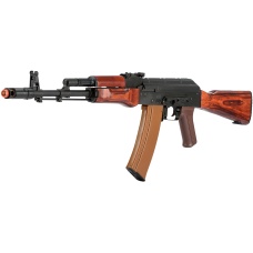 LCT Full Steel AK74 Airsoft AEG Rifle w/ Full Stock (Black & Wood)