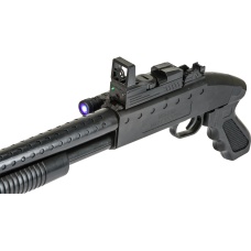 UK Arms Airsoft M590 Spring Shotgun w/ Flashlight - BLACK