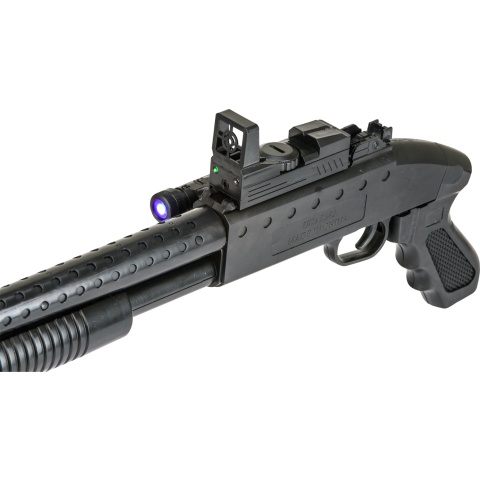 UK Arms Airsoft M590 Spring Shotgun w/ Flashlight - BLACK