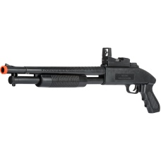 UK Arms Airsoft M590 Spring Shotgun w/ Flashlight - BLACK