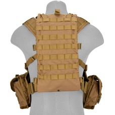 Lancer Tactical Airsoft M4 MOLLE Modular Chest Rig (Nylon) - KHAKI