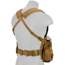 Lancer Tactical Airsoft M4 MOLLE Modular Chest Rig (Nylon) - KHAKI