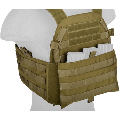 TMC Airsoft Tactical MOLLE Tactical Vest w/ Mag Pouch - KHAKI