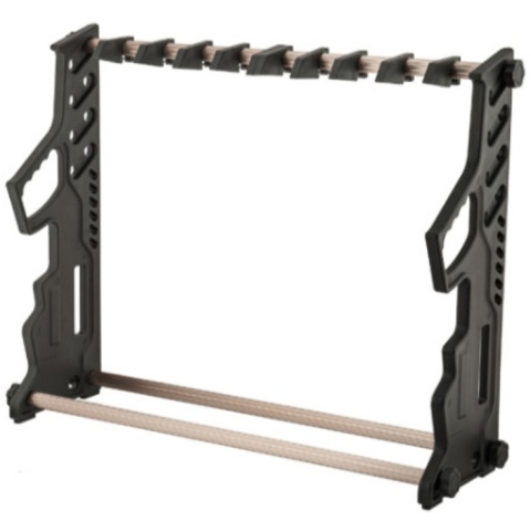 AMA Airsoft Rifle Gun Rack - 11 Stack - BLACK / WOOD