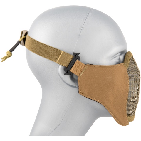 AMA Nylon PDW Mesh Mercenary Airsoft Half Mask - COYOTE BROWN