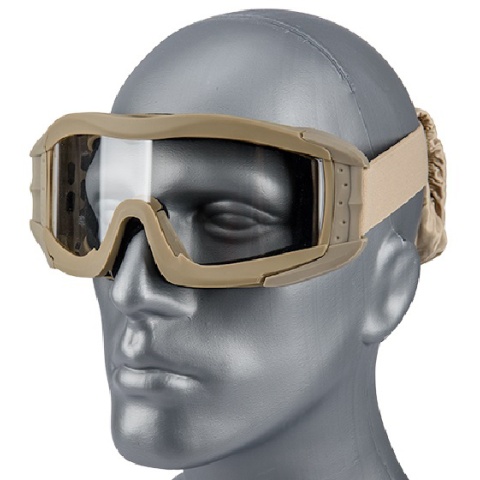 Lancer Tactical Airsoft Polycarbonate Safety Lens Goggles w/ UV400 Lens - TAN