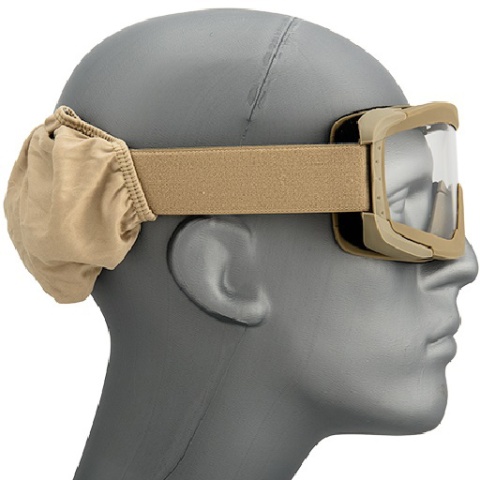 Lancer Tactical Airsoft Polycarbonate Safety Lens Goggles w/ UV400 Lens - TAN
