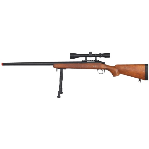 Well VSR-10 Bolt Action Rifle w/ Scope, Sling & Bipod - WOOD