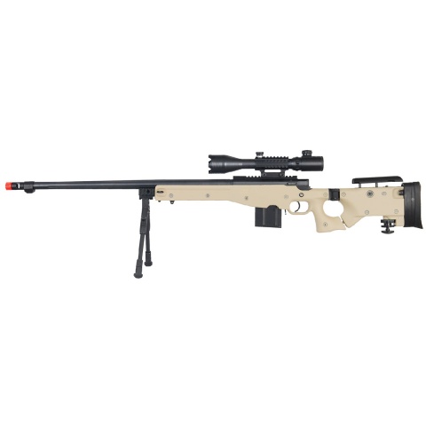 Wellfire Fluted Bolt Action Folding Rifle w/ Scope, Bipod - TAN