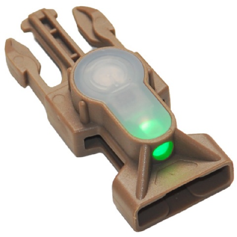 AMA Mil-Spec Green LED Buckle Strobe Light - DARK EARTH