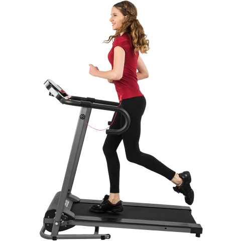 AuWit 600W Motor Fitness Machine w/ Folding Treadmill - BLACK