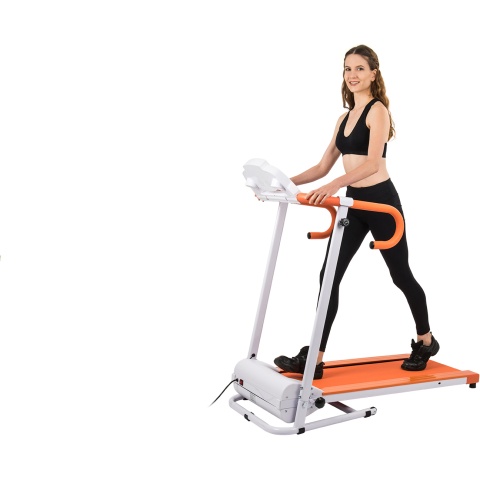 AuWit 600W Motor Fitness Machine w/ Folding Treadmill - ORANGE