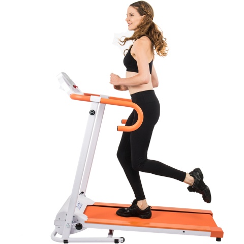AuWit 600W Motor Fitness Machine w/ Folding Treadmill - ORANGE