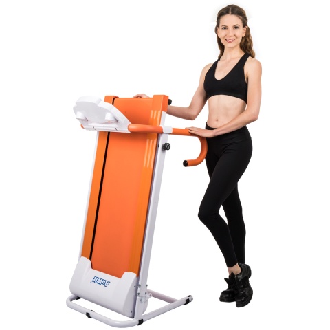 AuWit 600W Motor Fitness Machine w/ Folding Treadmill - ORANGE