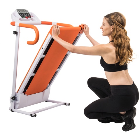 AuWit 1100W Motor Fitness Machine w/ Folding Treadmill - ORANGE